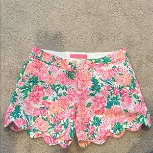 Lilly Pulitzer Pink and Green Floral High Waist Shorts